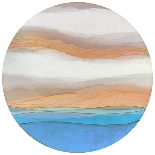 Adele Webster - That Late Summer Glow Acrylic Wash on 16 x 16 Gallery Depth Maple Tondo