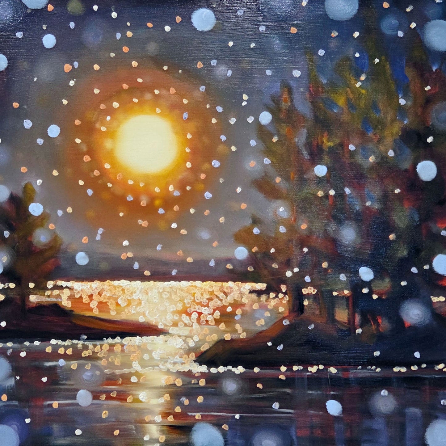Amanda Christina - Midnight Confession Oil on 16 x 16 Gallery Depth Panel