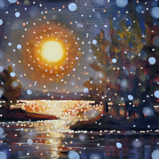 Amanda Christina - Midnight Confession Oil on 16 x 16 Gallery Depth Panel