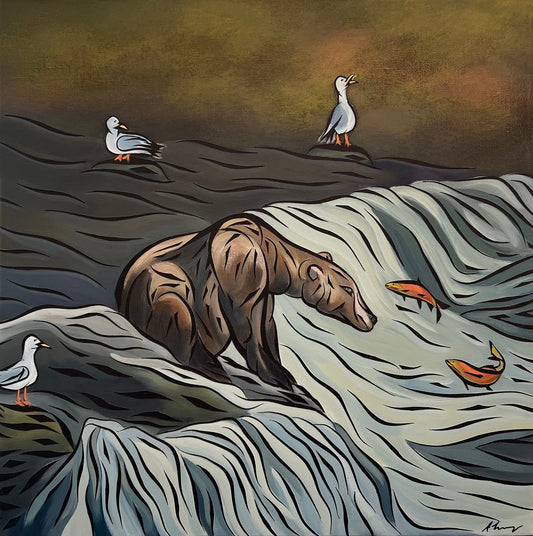 Amanda Maglis-Long - On The Lip Acrylic on 16 x 16 Gallery Depth Canvas
