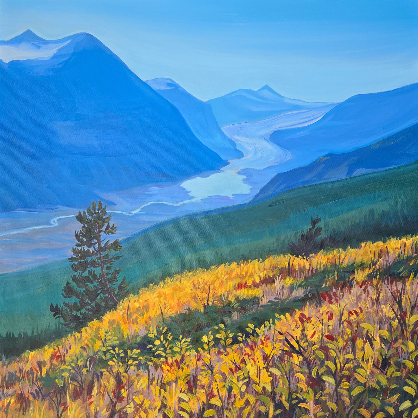 Amanda Reber - Autumn at Parker Ridge Acrylic on 16 x 16 Gallery Depth Canvas