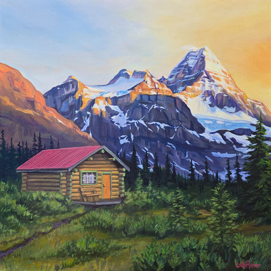 Amanda Reber - Evening Glow Acrylic on 16 x 16 Gallery Depth Canvas