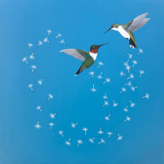 Arwynn Davey - Whirlwind Courtship Acrylic on 16 x 16 Gallery Depth Panel