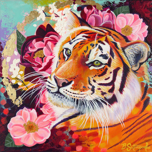 Barb Sotiropoulos - Embrace Acrylic on 16 x 16 Gallery Depth Canvas