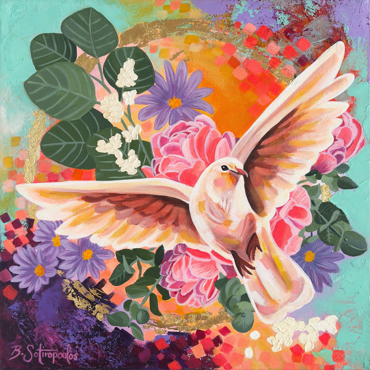 Barb Sotiropoulos - Emerge Acrylic on 16 x 16 Gallery Depth Canvas