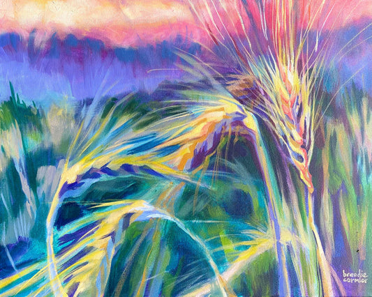 Brandie Cormier - Morning Field Acrylic on 16 x 16 Gallery Depth Canvas