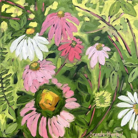 Brenda Hurley - Autumn Garden III Oil on 16 x 16 Gallery Depth Canvas