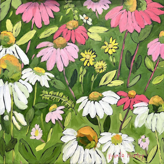 Brenda Hurley - Autumn Garden II Oil on 16 x 16 Gallery Depth Canvas
