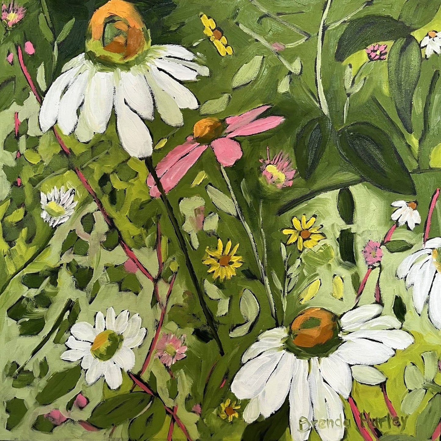 Brenda Hurley - Autumn Garden Oil on 16 x 16 Gallery Depth Canvas