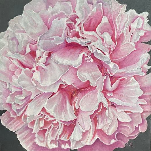 Christiane Kingsley - Tender But Strong Oil on 16 x 16 Gallery Depth Canvas