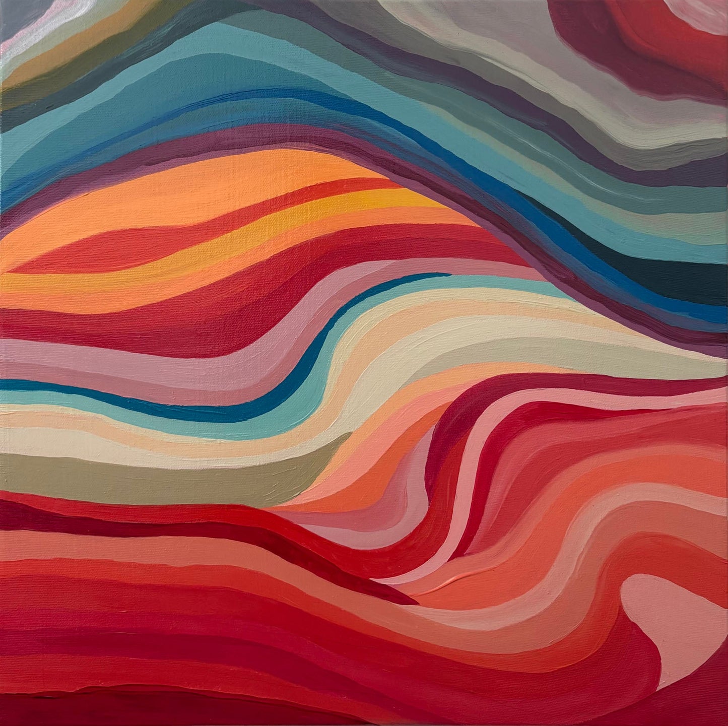 Christina Ramsay - The Wave Acrylic on 16 x 16 Gallery Depth Canvas
