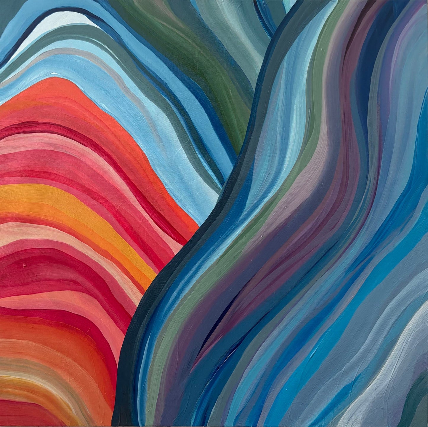 Christina Ramsay - The Wave III Acrylic on 16 x 16 Gallery Depth Canvas