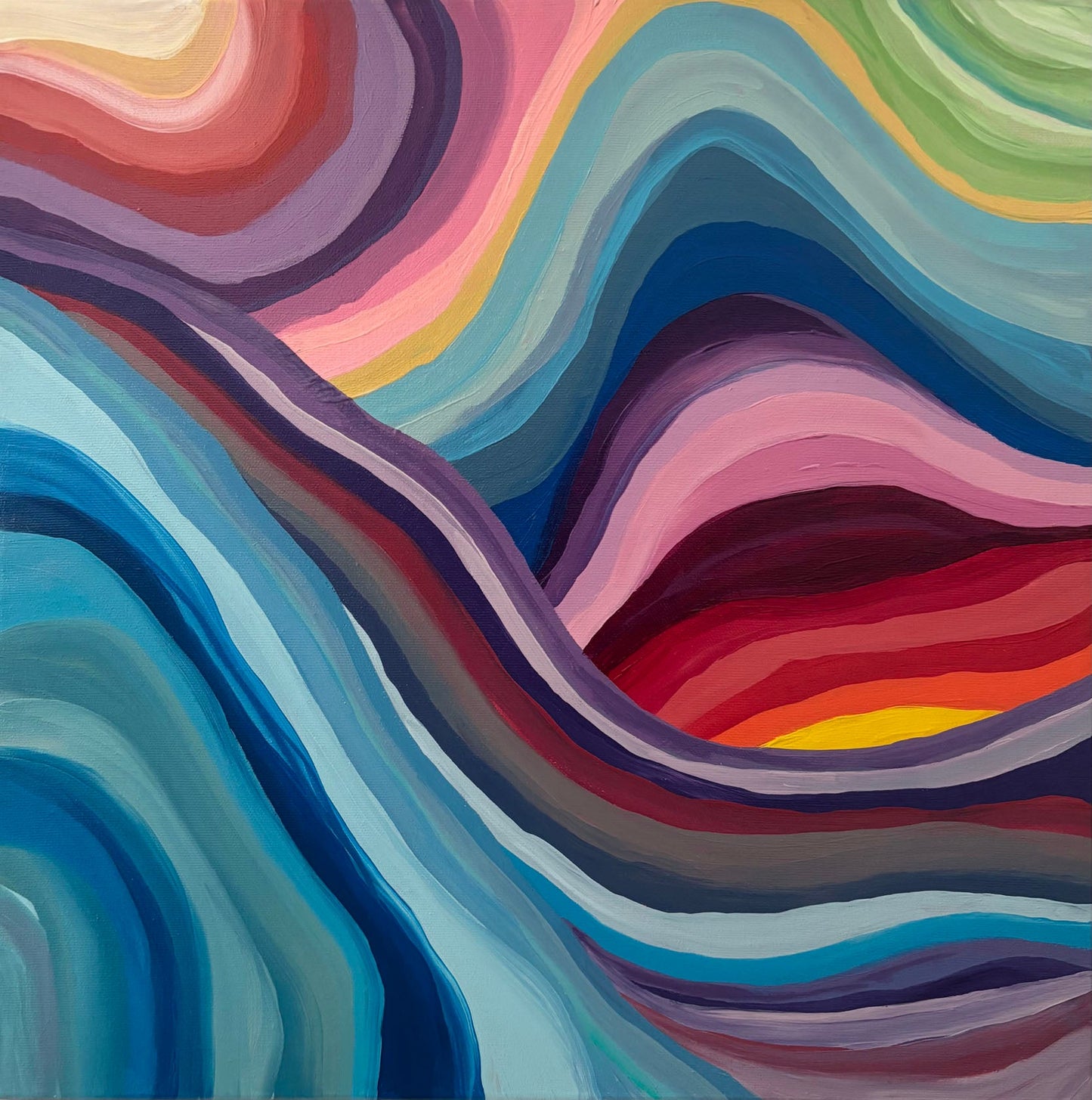 Christina Ramsay - The Wave II Acrylic on 16 x 16 Gallery Depth Canvas