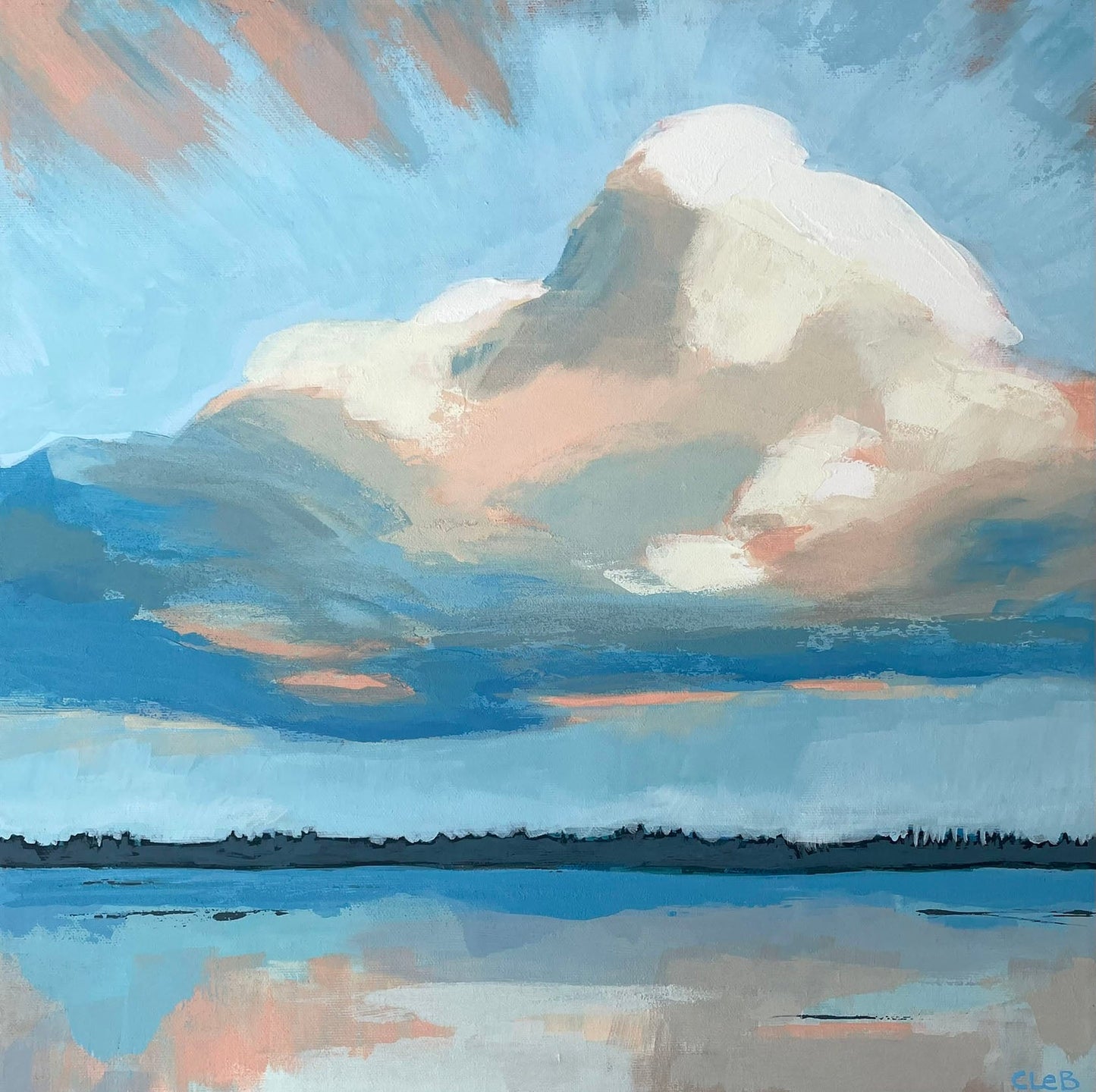Courtney LeBaron - Dockside Afternoons Acrylic on 16 x 16 Gallery Canvas