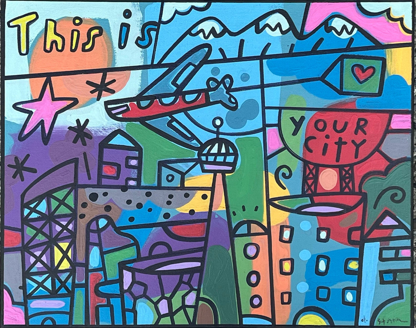 Dean Stanton - Your City Acrylic on 16 x 20 Gallery Depth Canvas
