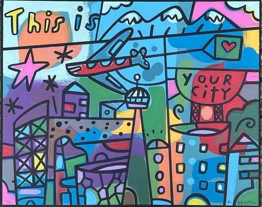 Dean Stanton - Your City Acrylic on 16 x 20 Gallery Depth Canvas