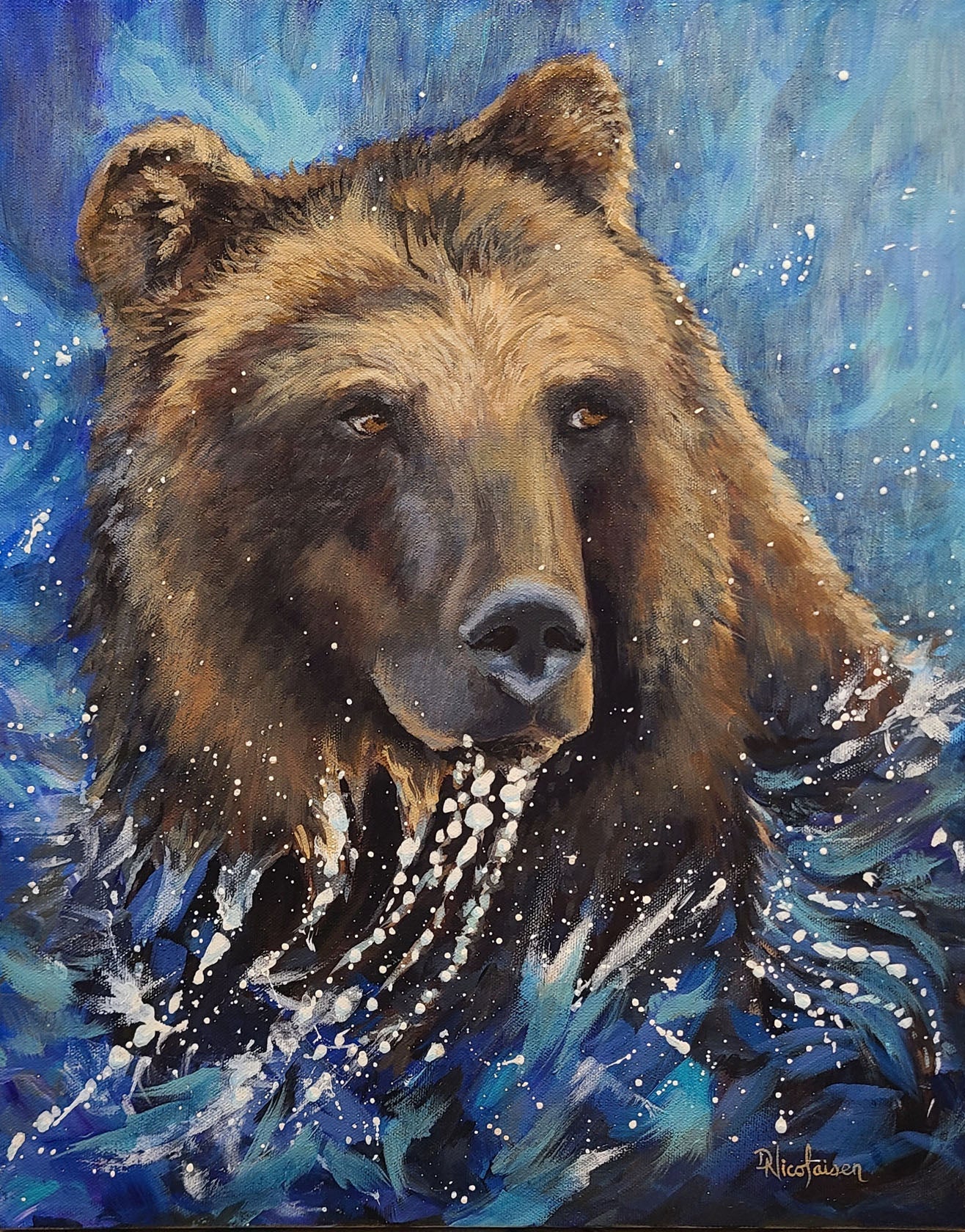 Deb Nicolaisen - Drenched and Dangerous Acrylic on 16 x 20 Gallery Wrapped Canvas