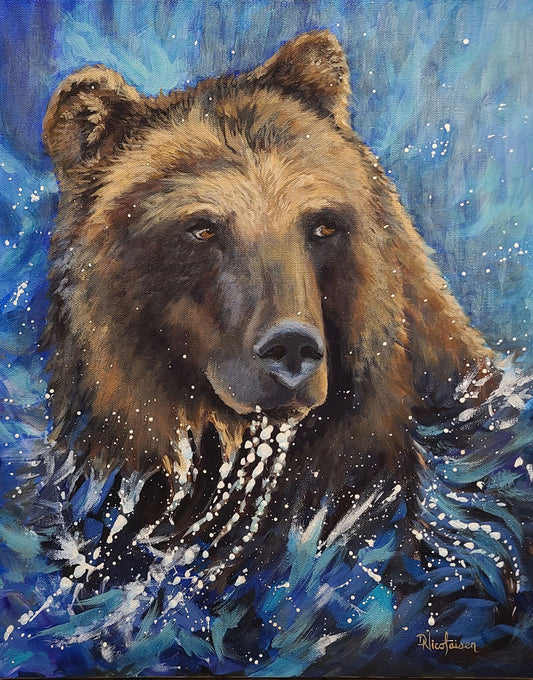Deb Nicolaisen - Drenched and Dangerous Acrylic on 16 x 20 Gallery Wrapped Canvas
