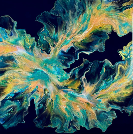 Ellice Yang - Fade Into You Acyrlic and Resin on 16 x 16 Gallery Depth Wood Panel