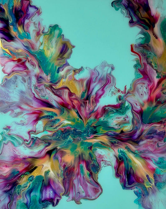 Ellice Yang - Love Is All Around Acyrlic and Resin on 16 x 20 Gallery Depth Wood Panel