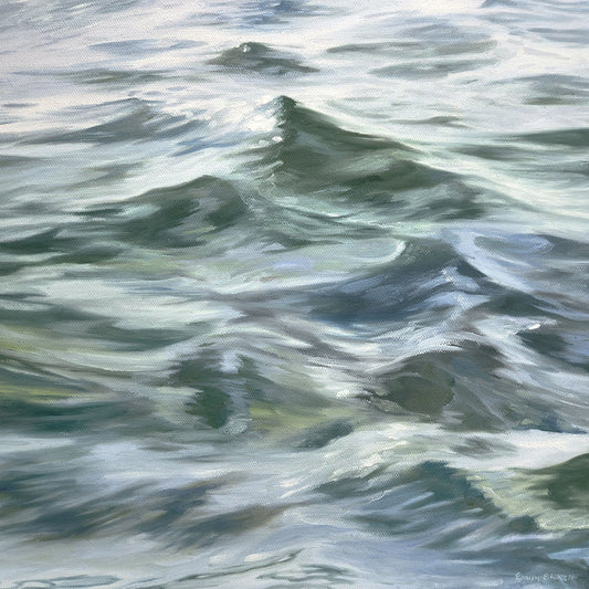 Emily Bickell - Chaos Theory Oil on 16 x 16 Gallery Canvas