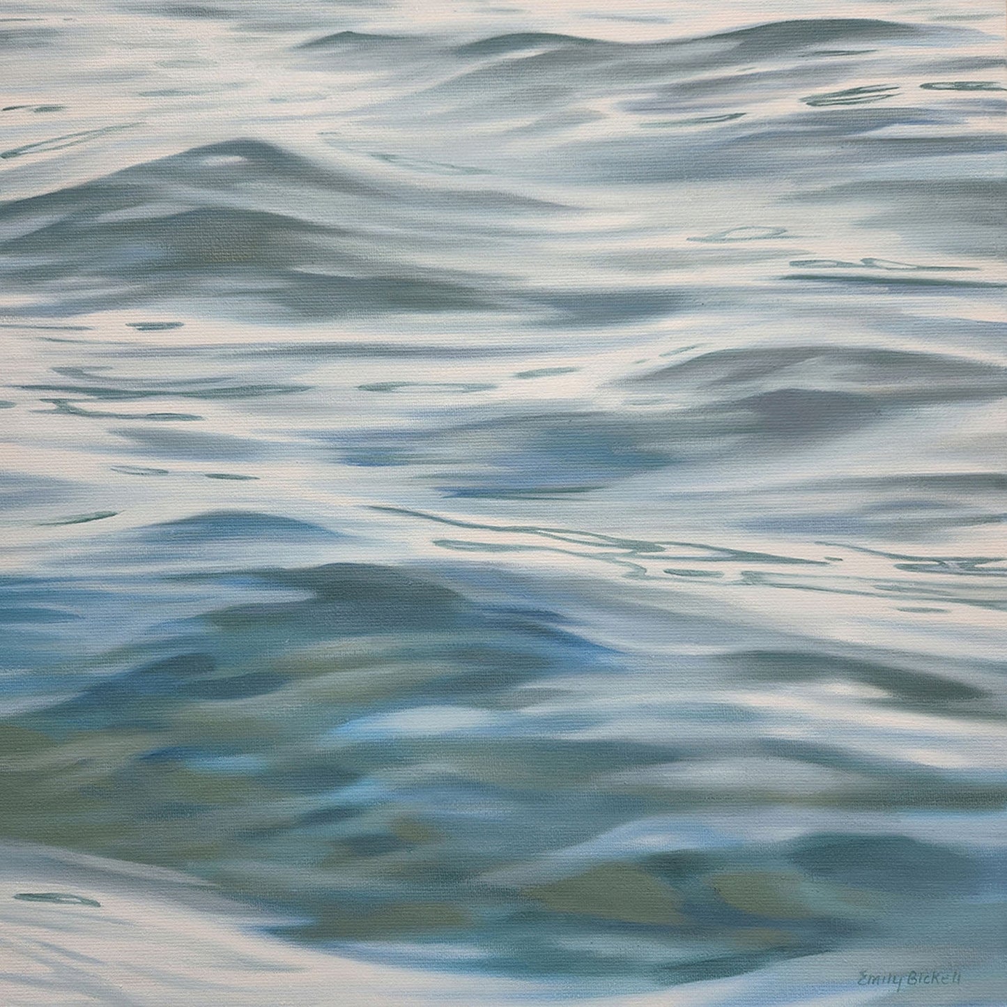 Emily Bickell - Undercurrent Oil on 16 x 16 Gallery Canvas
