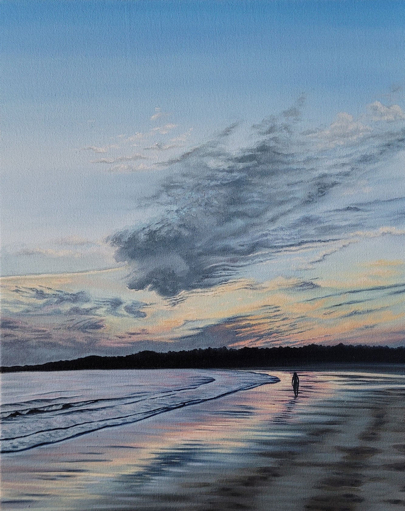 Erin Hollingshead - Beach Walks Oil on 16 x 20 Gallery Depth Canvas