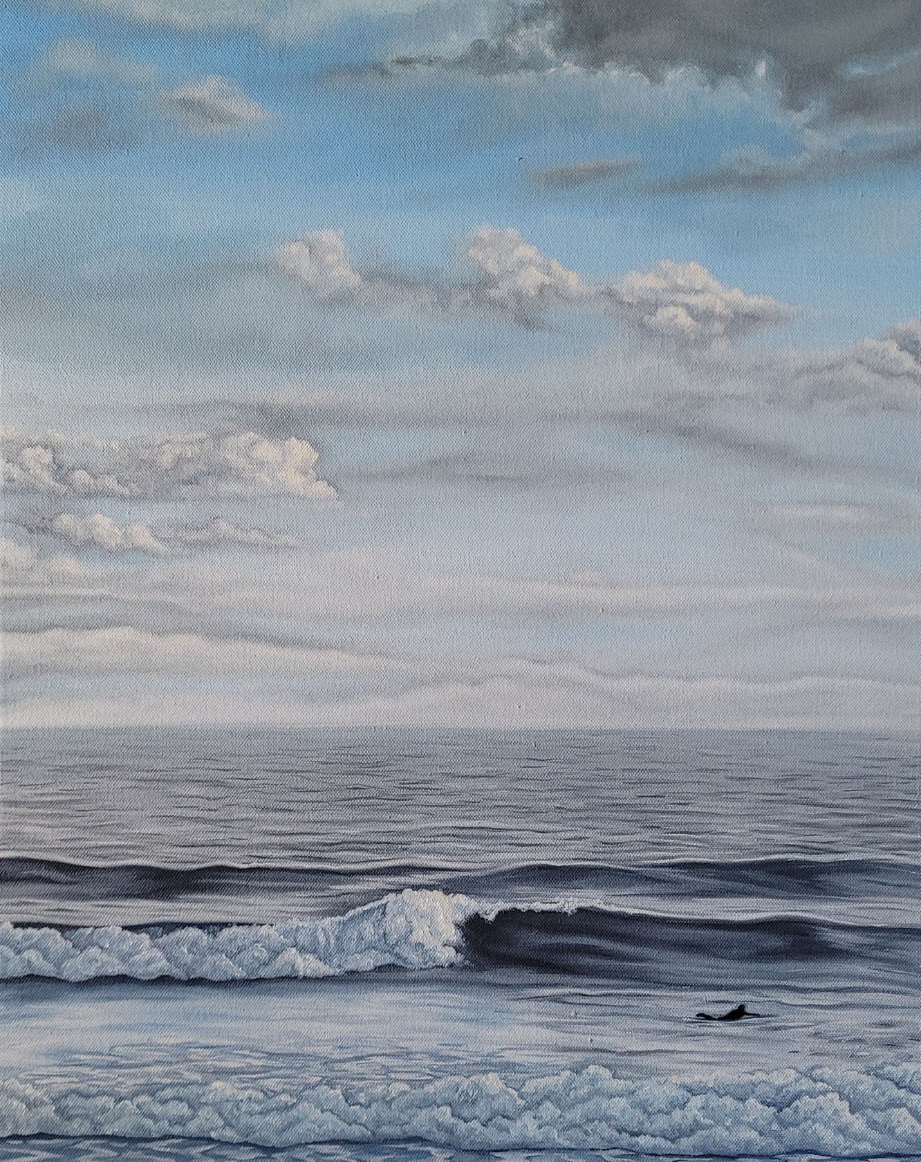 Erin Hollingshead - Solo Surf Oil on 16 x 20 Gallery Depth Canvas