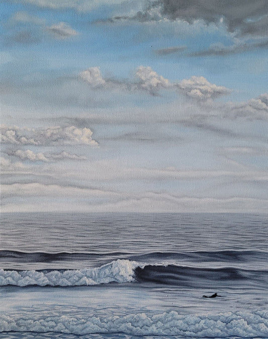 Erin Hollingshead - Solo Surf Oil on 16 x 20 Gallery Depth Canvas