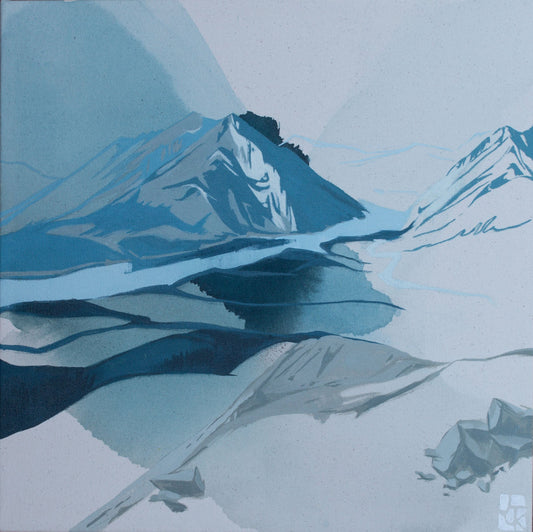 Jamie Kim - Tent Ridge no.1 (Right) Acrylic on 16 x 16 Gallery Depth Canvas