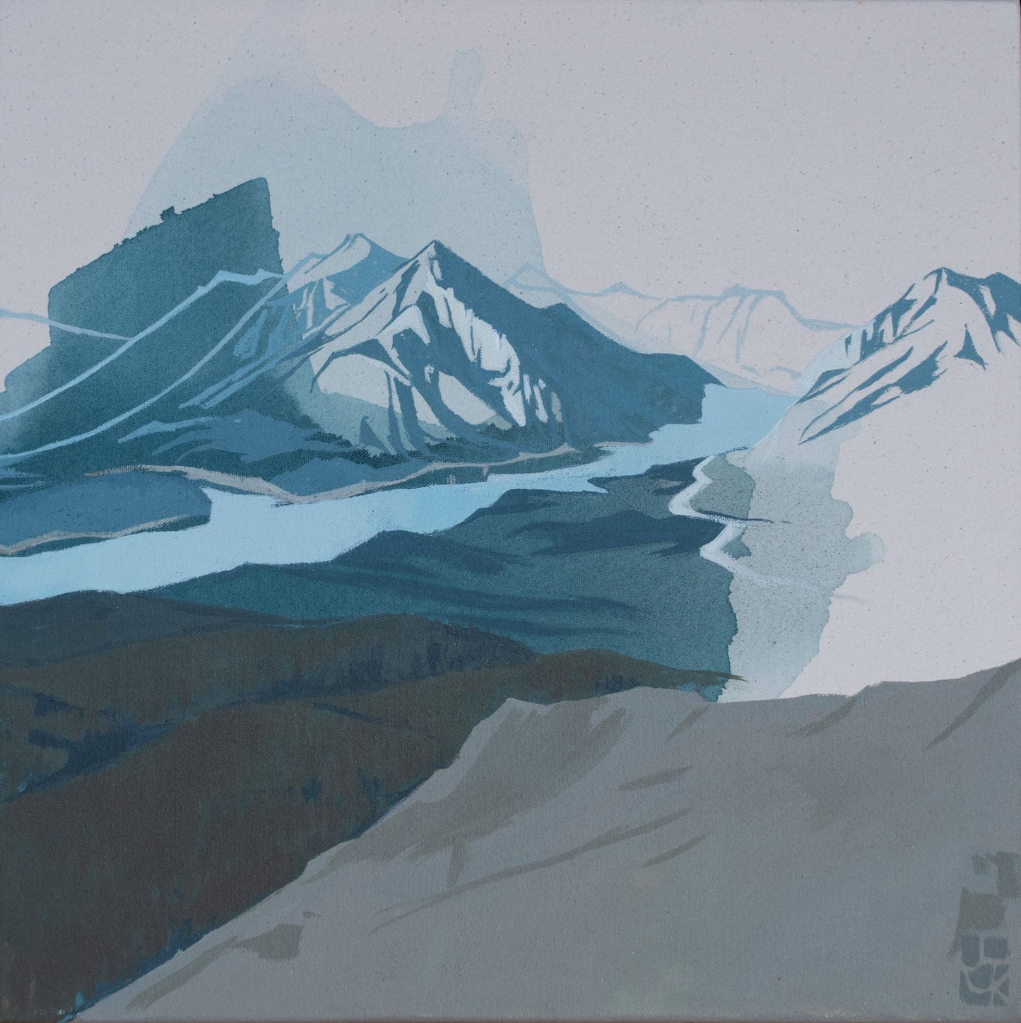 Jamie Kim - Tent Ridge no.2 (Right) Acrylic on 16 x 16 Gallery Depth Canvas