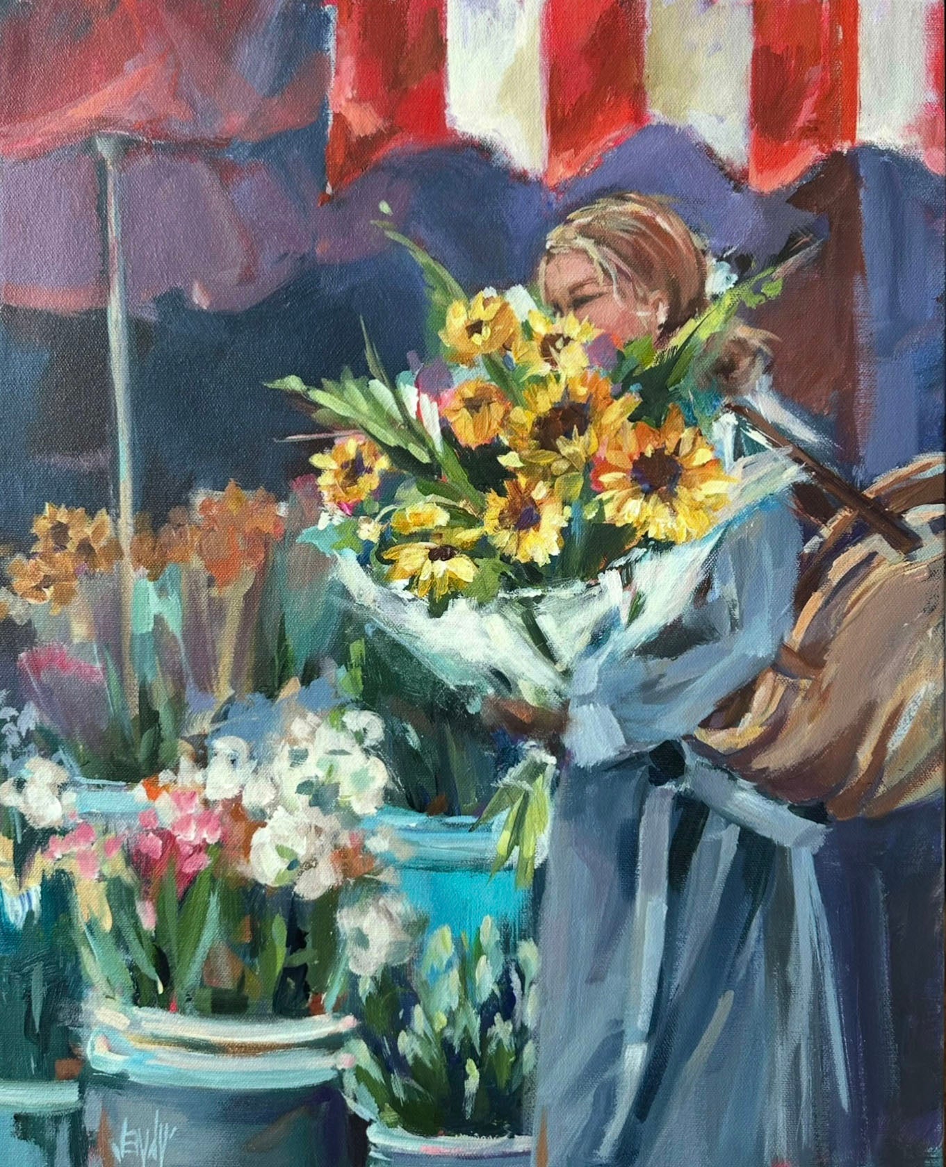 Jen Vandenbroek - Bringing Home Gold Acrylic on 16 x 20 Gallery Canvas
