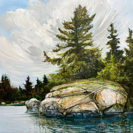 Jennifer Caie - Basking Acrylic on 16 x 16 Gallery Wood Panel