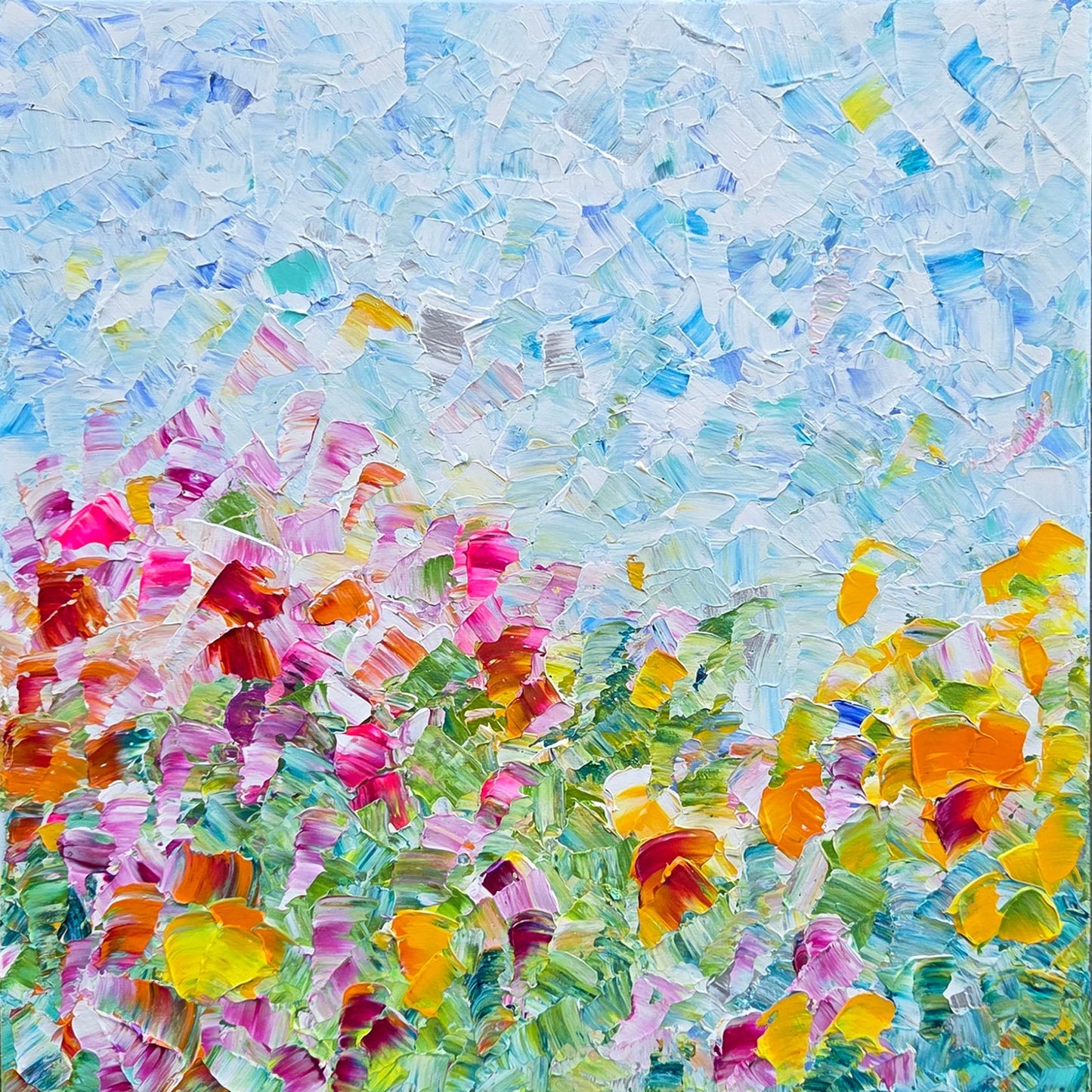 Kate Taylor - Riotous Colours Acrylic on 16 x 16 Gallery Depth Canvas