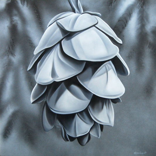 Leah Olsen-Kent - Beneath The Branches Spray Paint and Oil on 16 x 16 Gallery Depth Panel