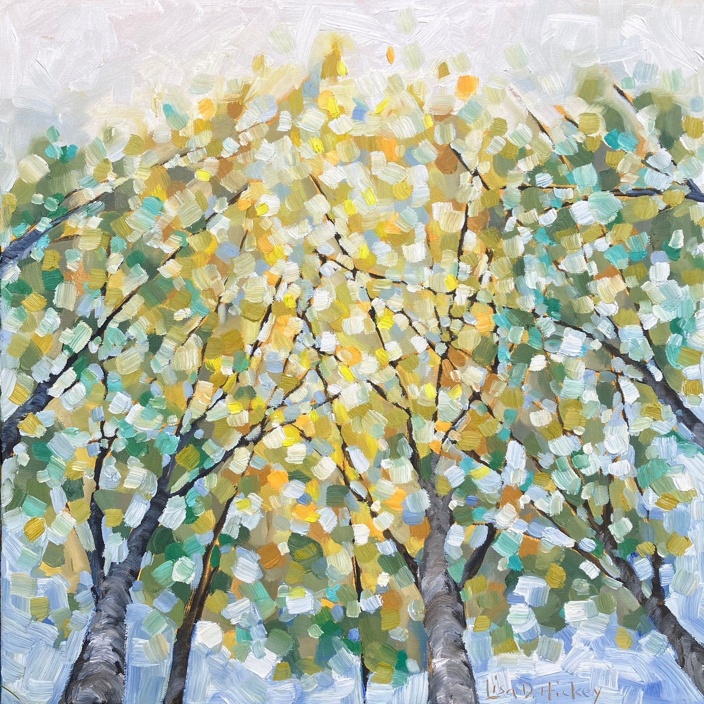 Lisa Hickey - Follow the Light Oil on 16 x 16 Gallery Depth Canvas