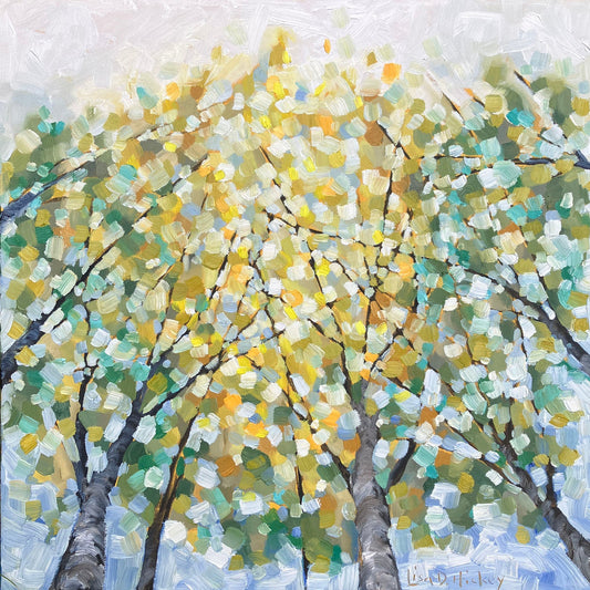 Lisa Hickey - Follow the Light Oil on 16 x 16 Gallery Depth Canvas