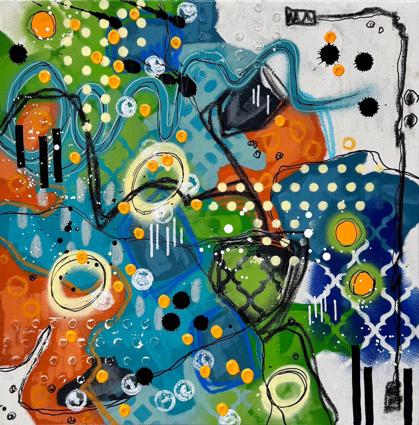 Lisa Stead - The Enthusiast Mixed Media on 16 x 16 Gallery Depth Canvas