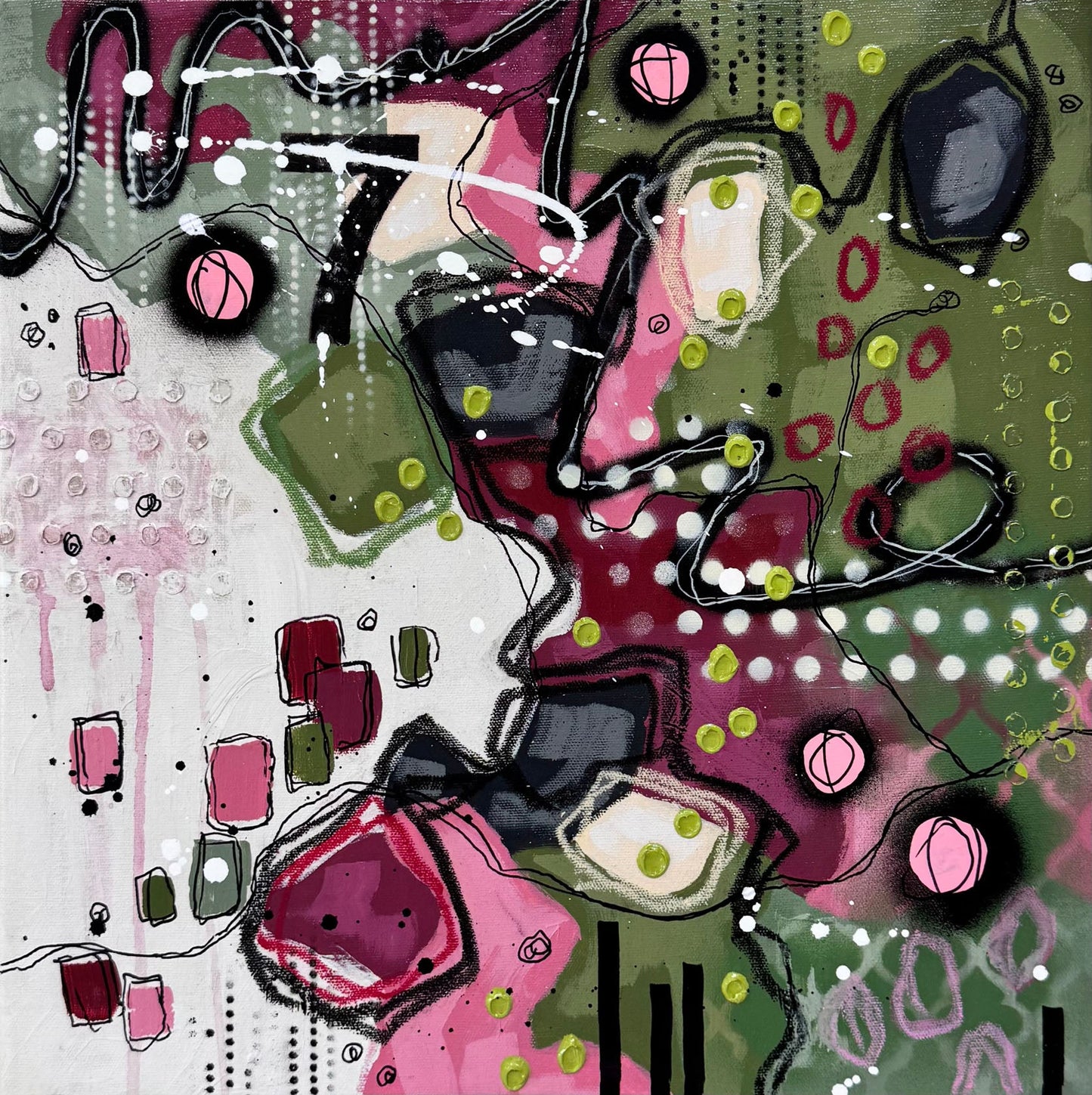 Lisa Stead - The Romantic Mixed Media on 16 x 16 Gallery Depth Canvas