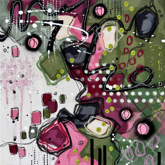 Lisa Stead - The Romantic Mixed Media on 16 x 16 Gallery Depth Canvas