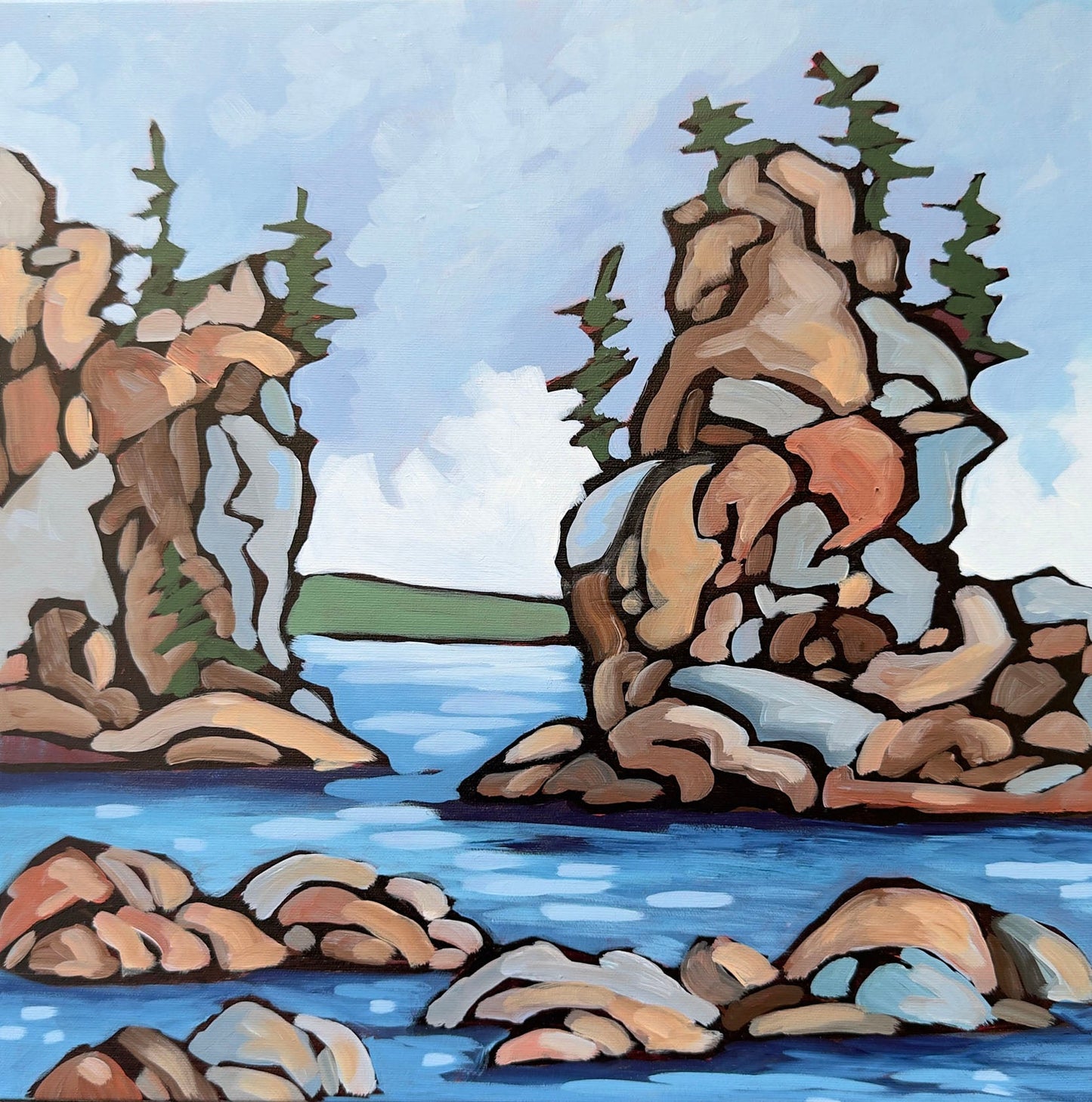 Lynda Flanagan - Familiar Feeling Acrylic on 16 x 16 Canvas