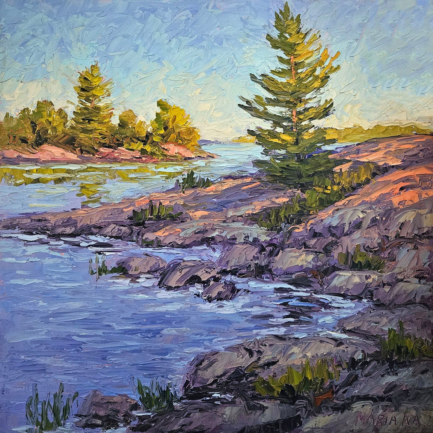 Maria Iva - Morning Sun Oil 16 x 16  Gallery Canvas