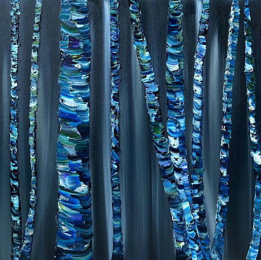 Mary Perkins - Phantom Limbs Oil on 16 x 16 Gallery Depth Canvas