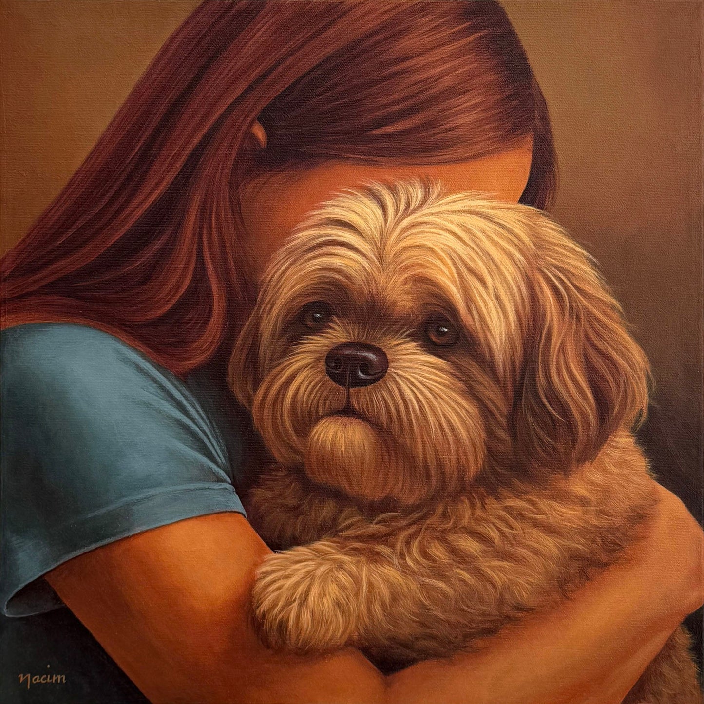 Nacim Ruintan-Tehrani - Stay With Me Acrylic on 16 x 16 Gallery Depth Canvas
