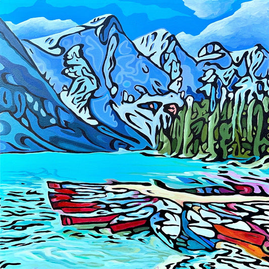 ARTrophy by Neil and Tracy - Lets Go For A Paddle Acrylic on 16 x 16 Gallery Depth Canvas