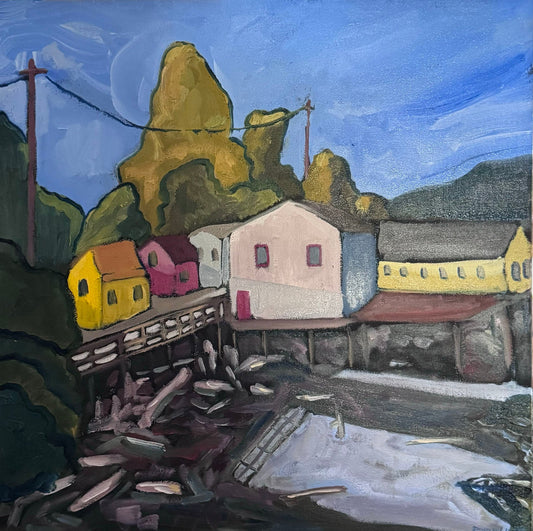 Robin Light - Alert Bay Oil on 16 x 16 Gallery Canvas