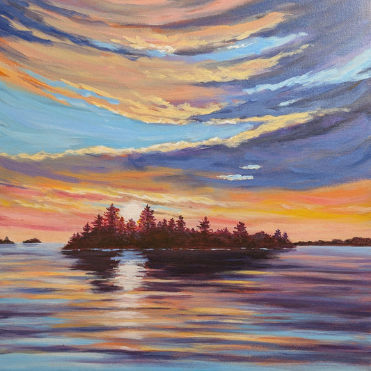 Rosalyn Insley - A Symphony Of Colour Acrylic on  16 x 16 Gallery Depth Canvas