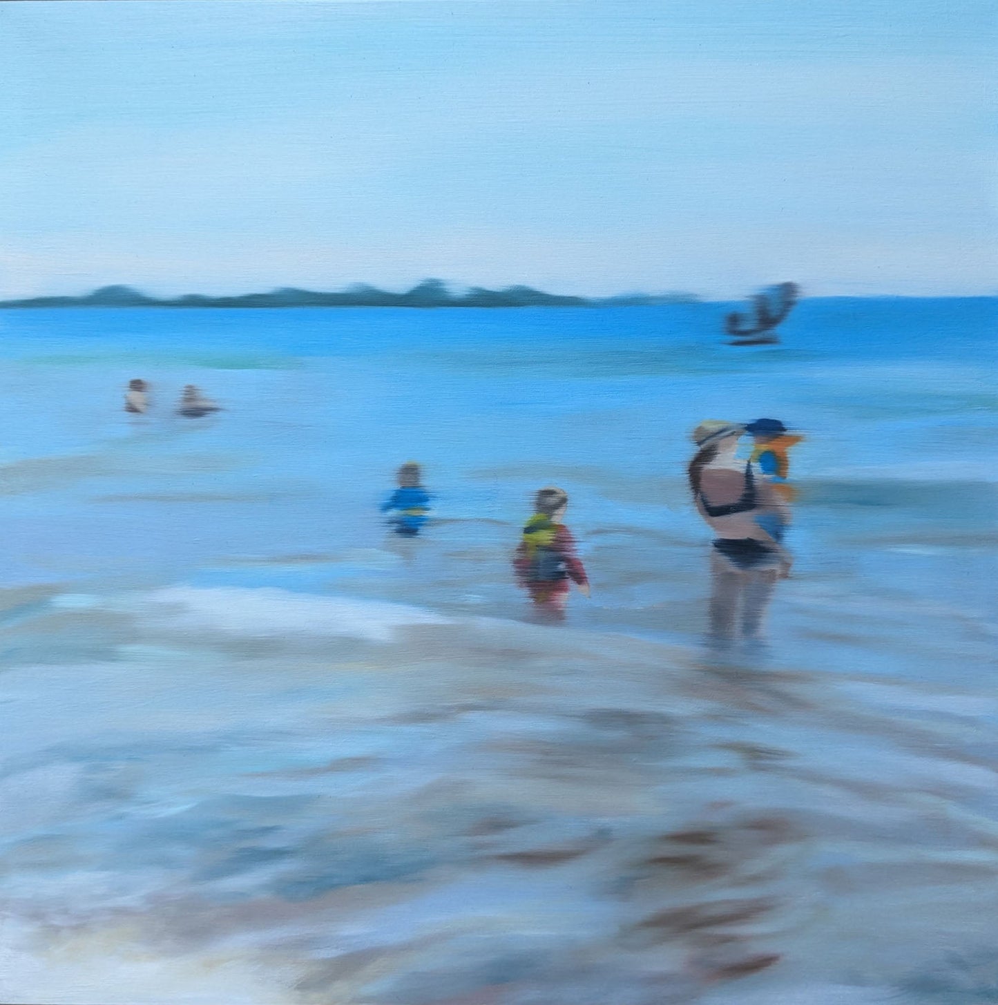 Shannon Dickie - Amherst Island Summer Days Oil on  16 x 16 Gallery Depth Wood Panel