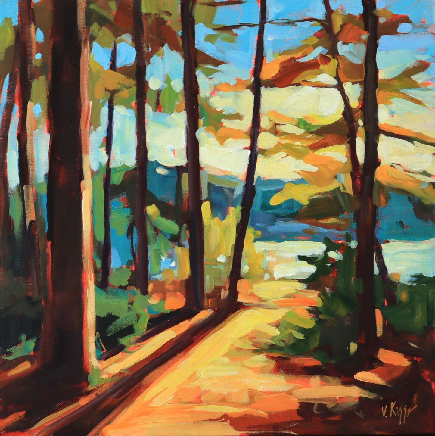 Vera Kisseleva - A Pause Before Nightfall Acrylic on 16 x 16 Gallery Canvas