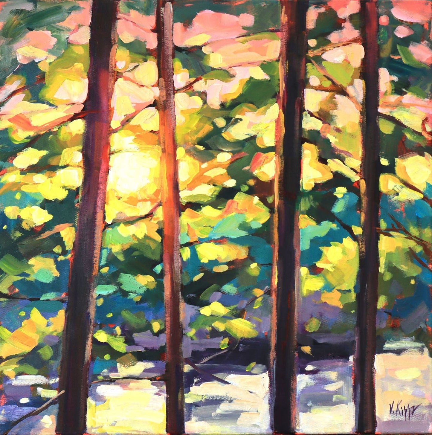 Vera Kisseleva - Among the Pines Acrylic on 16 x 16 Gallery Canvas
